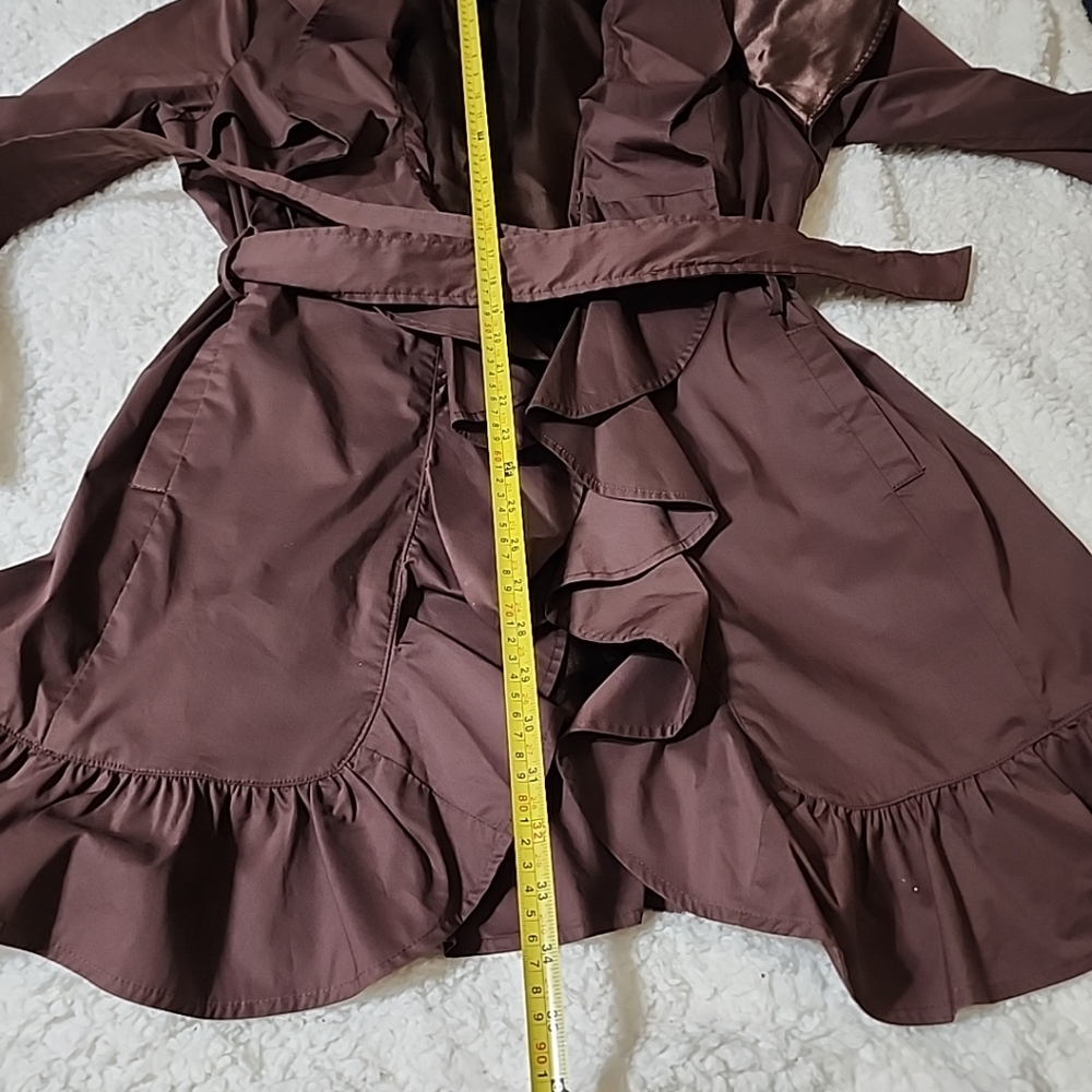 bebe Dark Brown Trench Coat - Picture 10 of 13